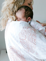 Women's Block-Printed Pink Robe