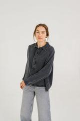 Sweatshirt Joanie Grey Noir-Denim