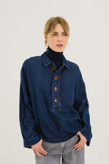 Sweatshirt Joanie Nuit Bleu-Indigo