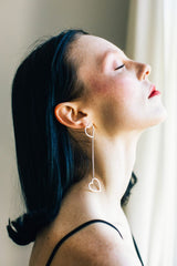 Earring Ls Long Hearts Silver