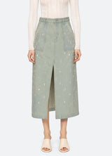 Denim Skirt Aw24-060 Blue