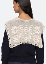 Marie Knit Embroidery L Pf25-077 Navy