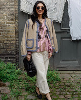 SISSEL EDELBO Women's Como Jacket 100% Organic Cotton Embroidered Outerwear - Sand