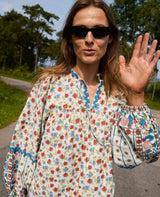 Blouse Coral Top Rooster