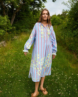 SISSEL EDELBO Women's Elisabeth Dress 100% Organic Cotton Poplin - Bluebell-Stripes