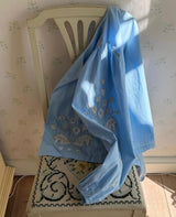 SISSEL EDELBO Women's Maggan Top Organic Cotton Embroidered Blouse - Light-Blue