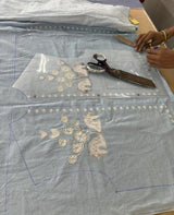 SISSEL EDELBO Women's Maggan Top Organic Cotton Embroidered Blouse - Light-Blue