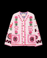SISSEL EDELBO Women's Maggie Suzani Jacket Hand-Embroidered Cotton Canvas - Multi-Color Floral Flower
