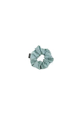 Mint checkered scrunchie