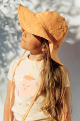 Girl's linen sunhat - Orange