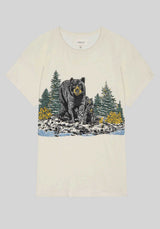 Tshirt Boxy Black Bear Washed-White