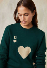 Pullover Dame De Coeur Vert