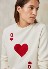 Pullover Dame De Coeur Blanc