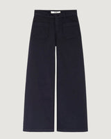 FIVE Women's Lucia Cropped Wide Leg Pants Cotton Spandex Blend - Blue Navy