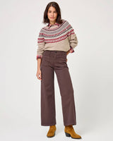 Five Women's Lucia Cropped Wide Leg Cotton Spandex Pants - Brown Cacao