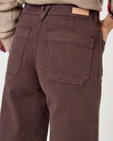 Five Women's Lucia Cropped Wide Leg Cotton Spandex Pants - Brown Cacao