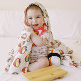the wee bean cute baby covered in ramen organic swaddle