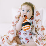 the wee bean organic cotton bamboo swaddles in takoyaki taste of japan