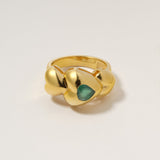 Ring Joli Coeur Bague Onyx-Vert