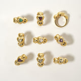 Ring Joli Coeur Bague Onyx-Vert