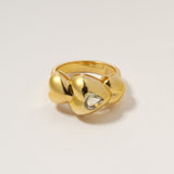 Ring Joli Coeur Bague Quartz-Citron