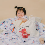 Minky Fleece Sensory Baby Blanket - White Bunny Candy