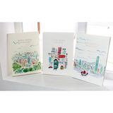 NOTEBOOK: HK Tram / HK Harbour / Victoria Peak ( 3 designs)