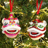 手绘玻璃装饰:粉红狮子