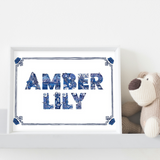 PERSONALISED PRINT: Classic Chinoiserie Style Name / Number