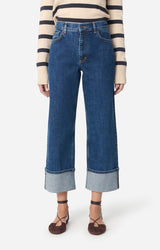 Vanessa Bruno Women's High-Waist Straight Leg Structured Denim Jeans - Blue Royal