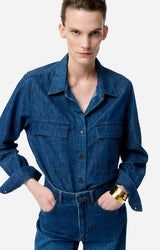 Denim Shirt 1hva28-v09174 Royal