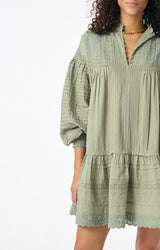 Vanessa Bruno Women's Diane Trapeze Dress Cotton Blend - Green Amande