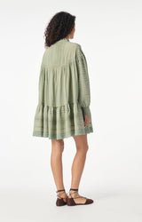 Vanessa Bruno Women's Diane Trapeze Dress Cotton Blend - Green Amande