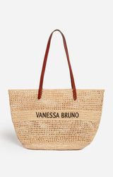 Vanessa Bruno Women’s V.B. Beach Bag Hand-Woven Raffia Tote - Sable-Noir
