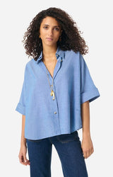 Vanessa Bruno Women's Brad Denim Shirt 100% Cotton - Indigo Blue Chambray
