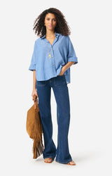 Vanessa Bruno Women's Brad Denim Shirt 100% Cotton - Indigo Blue Chambray