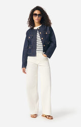 Vanessa Bruno Women's V.B. Jacket 100% Cotton Button-Down - Royal Blue Denim