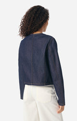 Vanessa Bruno Women's V.B. Jacket 100% Cotton Button-Down - Royal Blue Denim