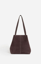 Vanessa Bruno Women's Small Daily Tote Bag 100% Suede Cowhide Leather - Brown Amer