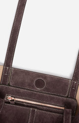 Vanessa Bruno Women's Small Daily Tote Bag 100% Suede Cowhide Leather - Brown Amer