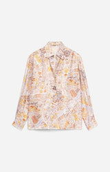 Vanessa Bruno Women's Carte de Paris Print Blouse in Flowing Viscose - Miel