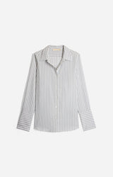 Vanessa Bruno Women's Striped Flowing Shirt - Lightweight Button-Down Blouse - Marine