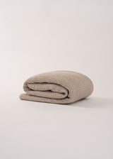 AmourLinen Linen waffle blanket 53x81"/135x205cm / Cream Linen waffle bed throw in Cream Cream linen bed throw | AmourLinen | Waffle blanket