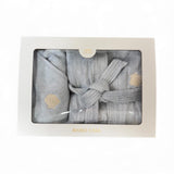 Seashell Bamboo Organic Cotton Bathrobe & Towel Set - Blue