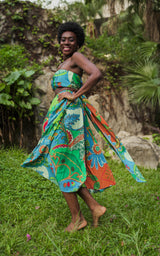 Assinie Sway Flared Midi Skirt - Watercolor