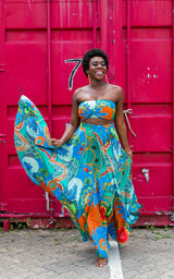 Assinie Sway Flared Maxi Skirt - Blue