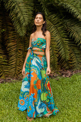 Sange Slit Maxi Skirt - Green