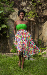 Assinie Sway Flared Midi Skirt - Watercolor