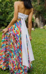Sange Slit Maxi Skirt - Watercolor