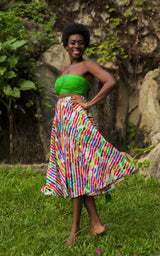 Assinie Sway Flared Midi Skirt - Green